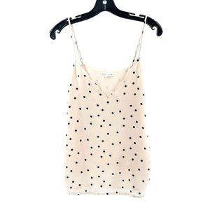 Socialite Peach Blue Polka Dot Cami Camisole Tank Top Spaghetti Straps Size M